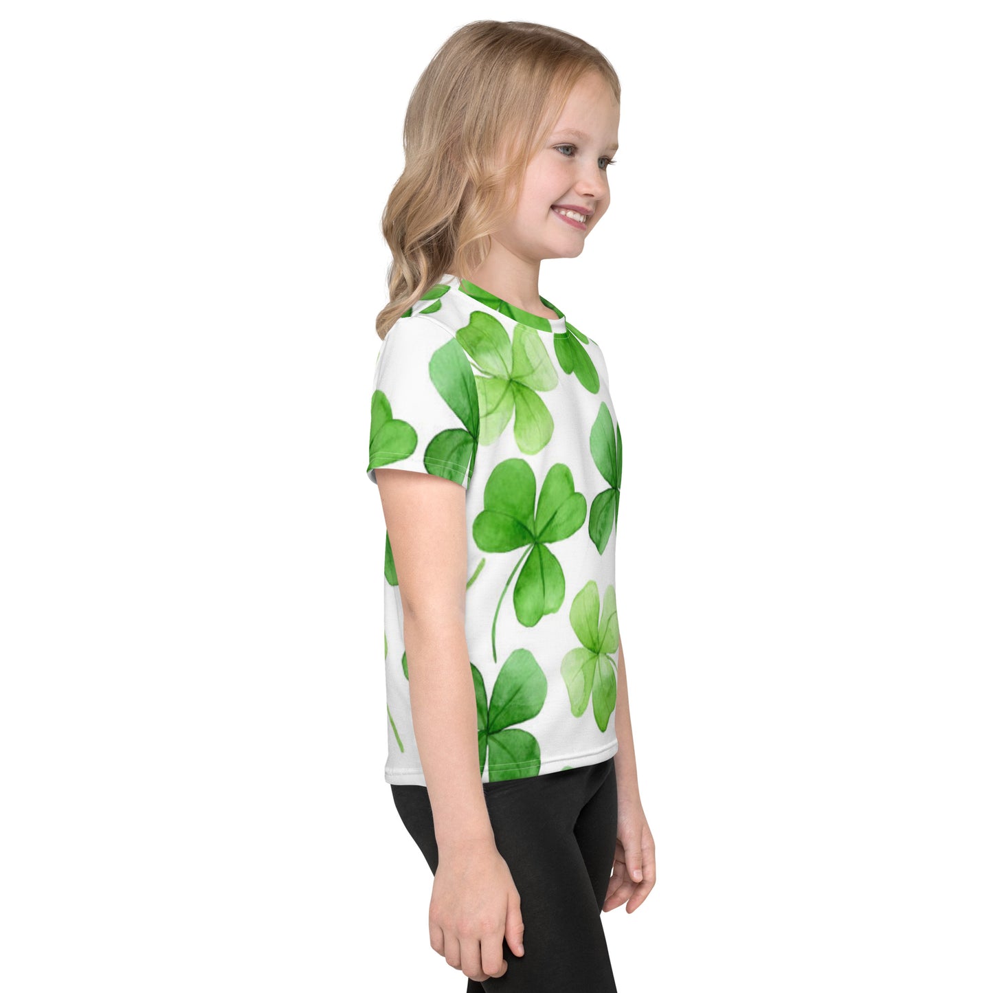 St Patrick's Day All-over Print Shamrock Kids Crew Neck T-shirt