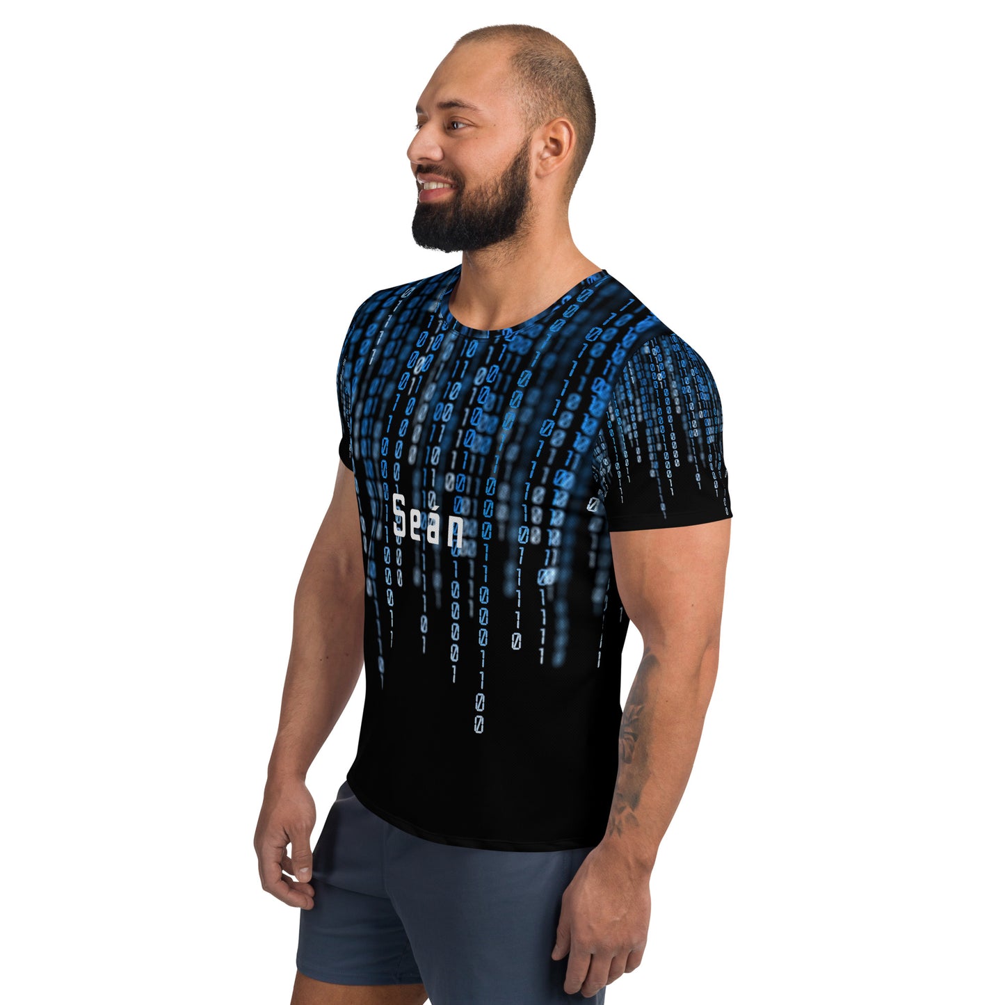 Seán (John) - Personalized Men's Athletic Matrix Design T-shirt with Irish Name Seán