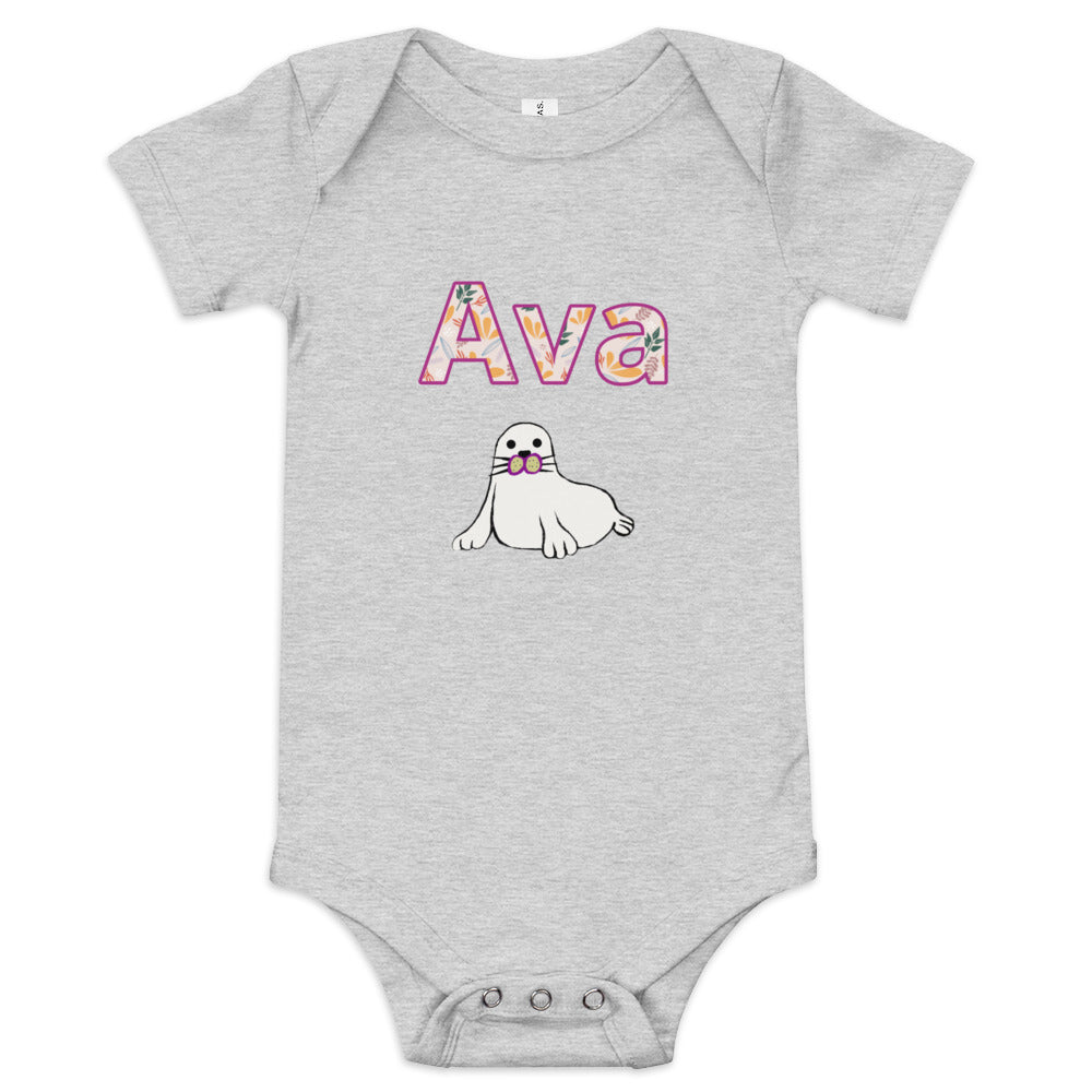 Ava Personalized Baby short sleeve one piece