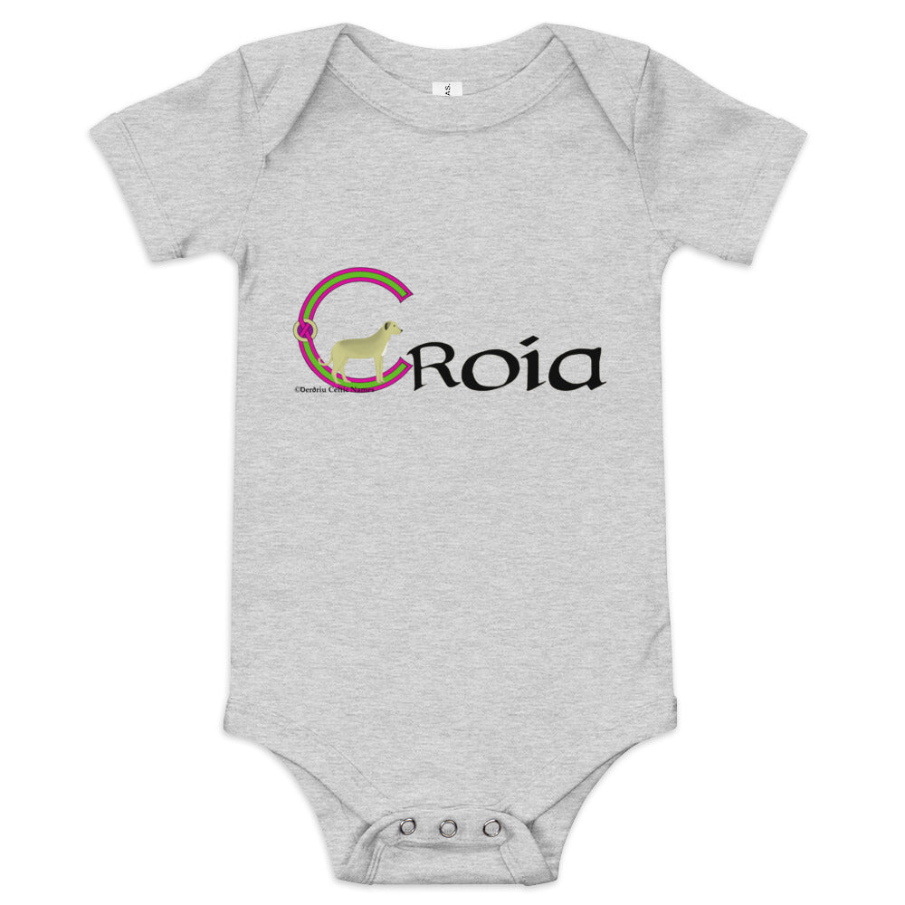 Croía (Cerys) - Personalized baby short sleeve one piece with Irish name Croía