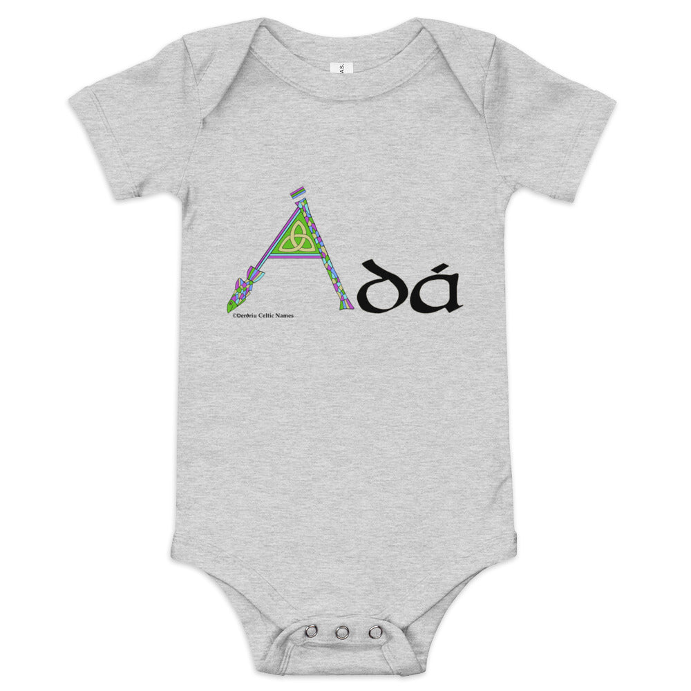 Ádá (Ada) - Personalized baby short sleeve one piece with Irish name Ádá