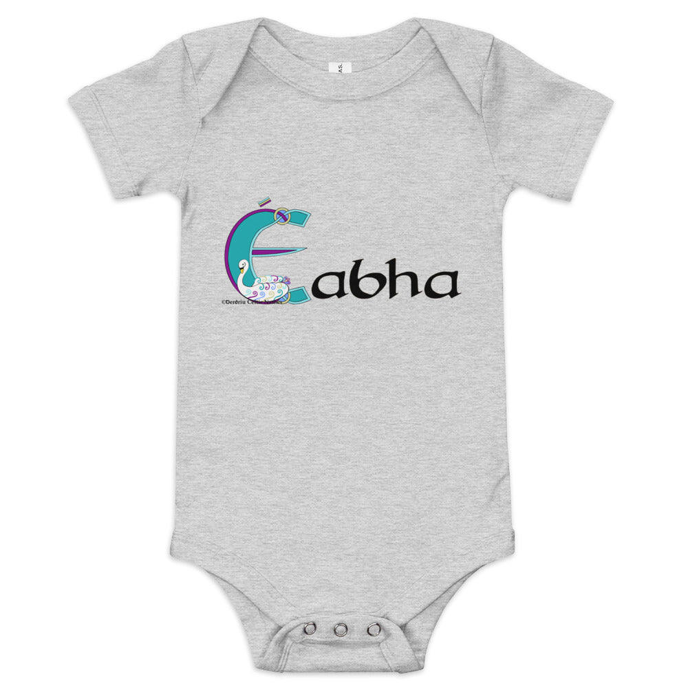 Éabha (Eva) - Personalized baby short sleeve one piece with Irish name Éabha