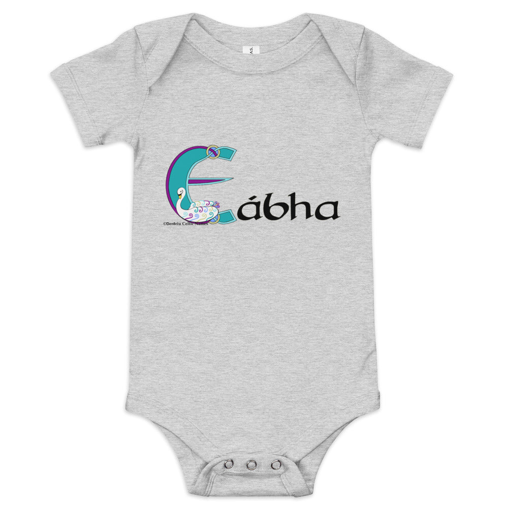 Eábha (Ava) - Personalized baby short sleeve one piece with Irish name Eábha