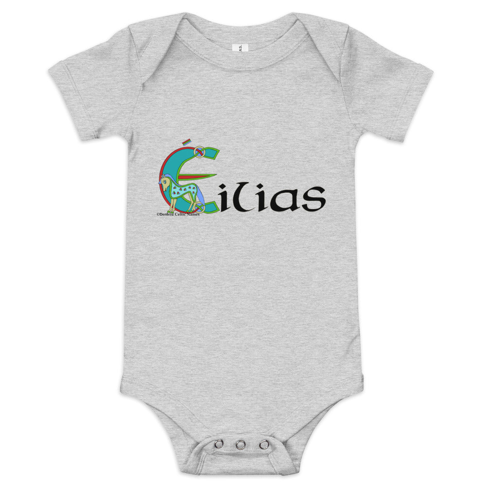 Éilias (Elijah) - Personalized baby short sleeve one piece with Irish name Éilias
