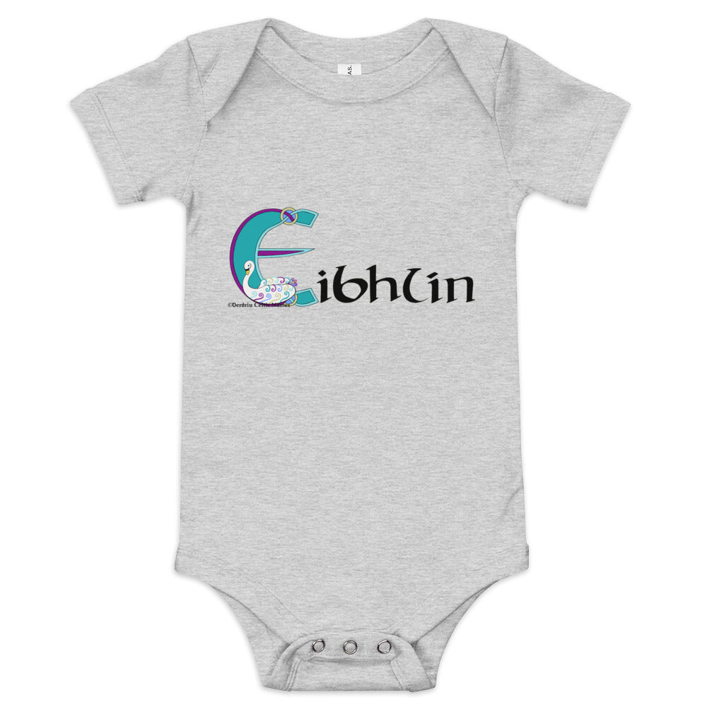 Eibhlín (Evelyn) - Personalized baby short sleeve one piece with Irish name Eibhlín
