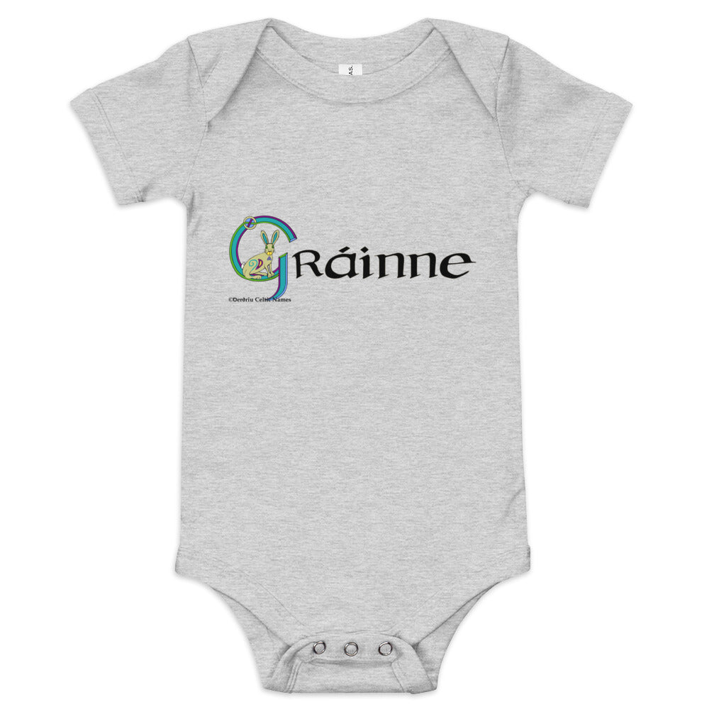 Gráinne (Grace) - Personalized baby short sleeve one piece with Irish name Gráinne
