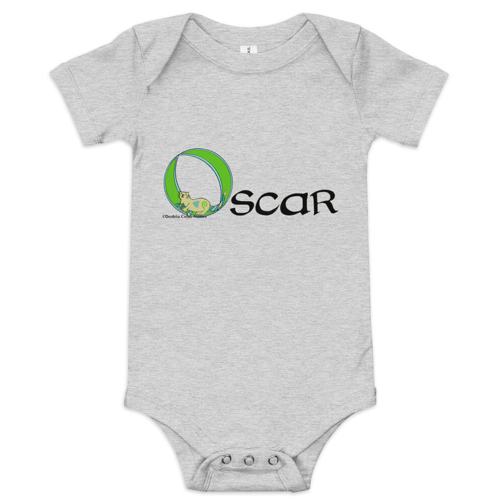 Oscar - Personalized baby short sleeve one piece with Irish name Oscar