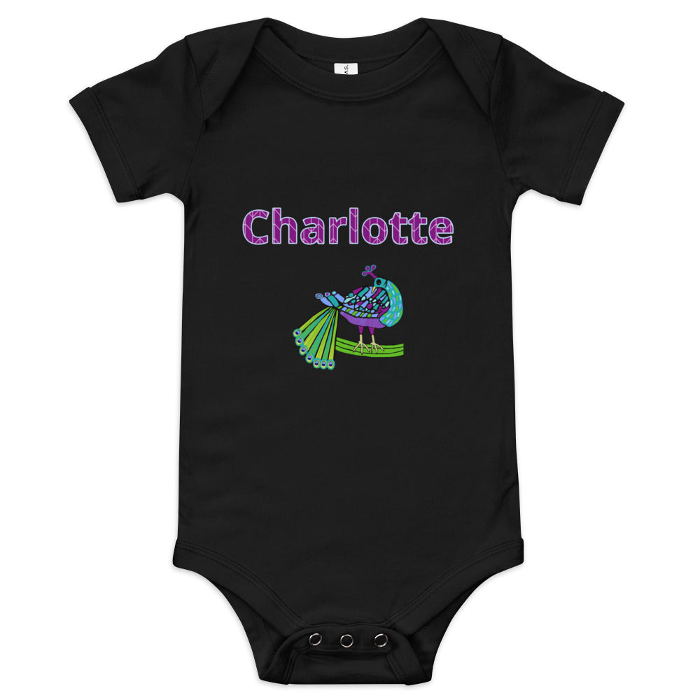 Charlotte Personalized Baby short sleeve one piece