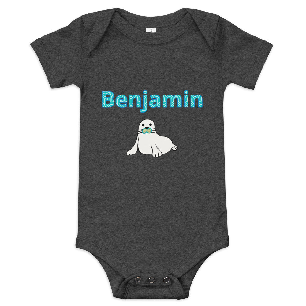 Benjamin Personalized Baby short sleeve one piece