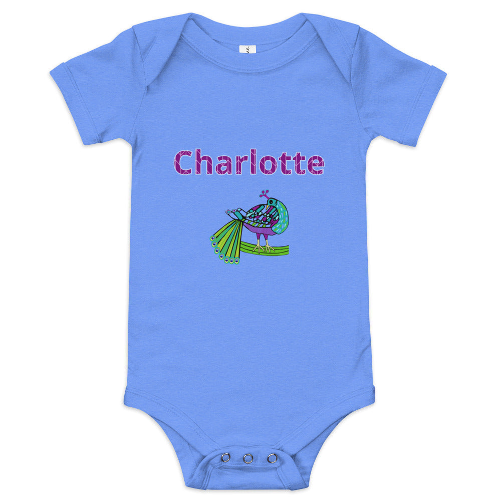 Charlotte Personalized Baby short sleeve one piece