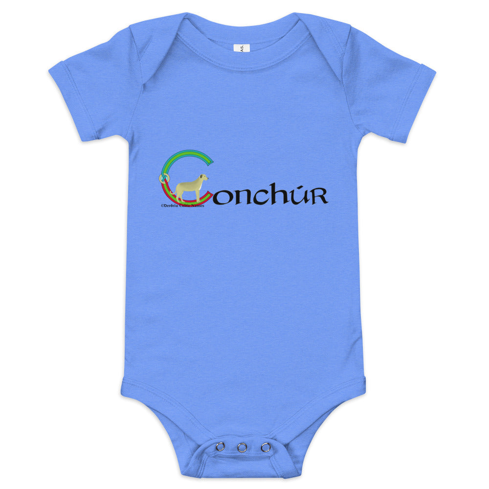 Conchúr (Conor) - Personalized baby short sleeve one piece with Irish name Conchúr