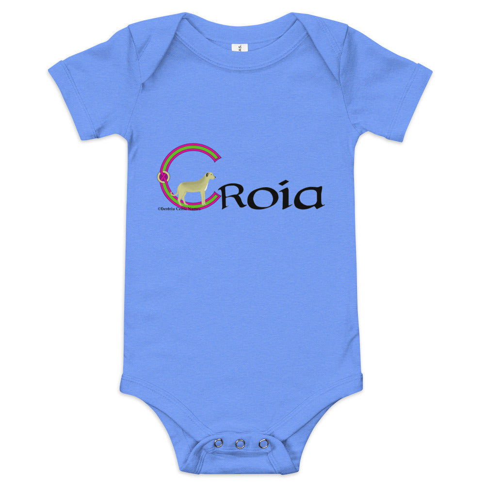 Croía (Cerys) - Personalized baby short sleeve one piece with Irish name Croía