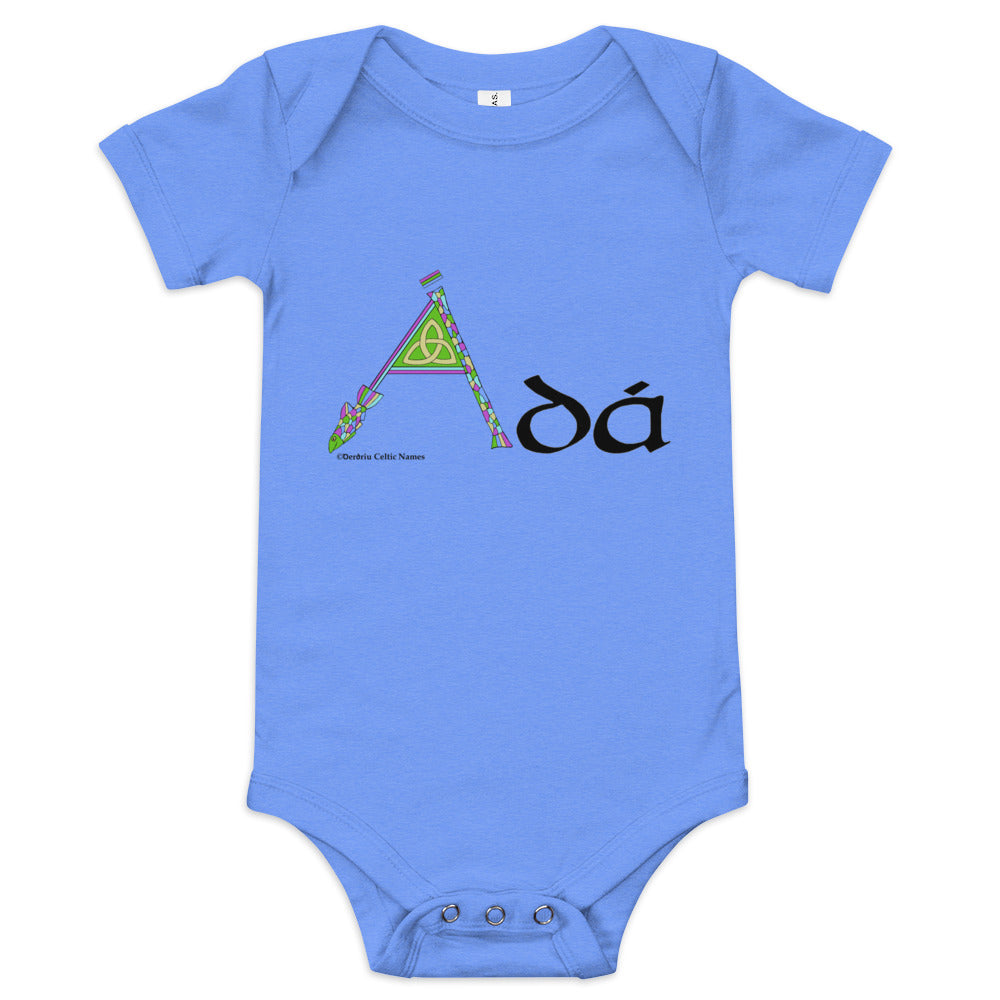 Ádá (Ada) - Personalized baby short sleeve one piece with Irish name Ádá