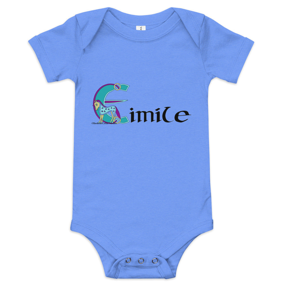 Eimíle (Emily) - Personalized baby short sleeve one piece with Irish name Eimíle