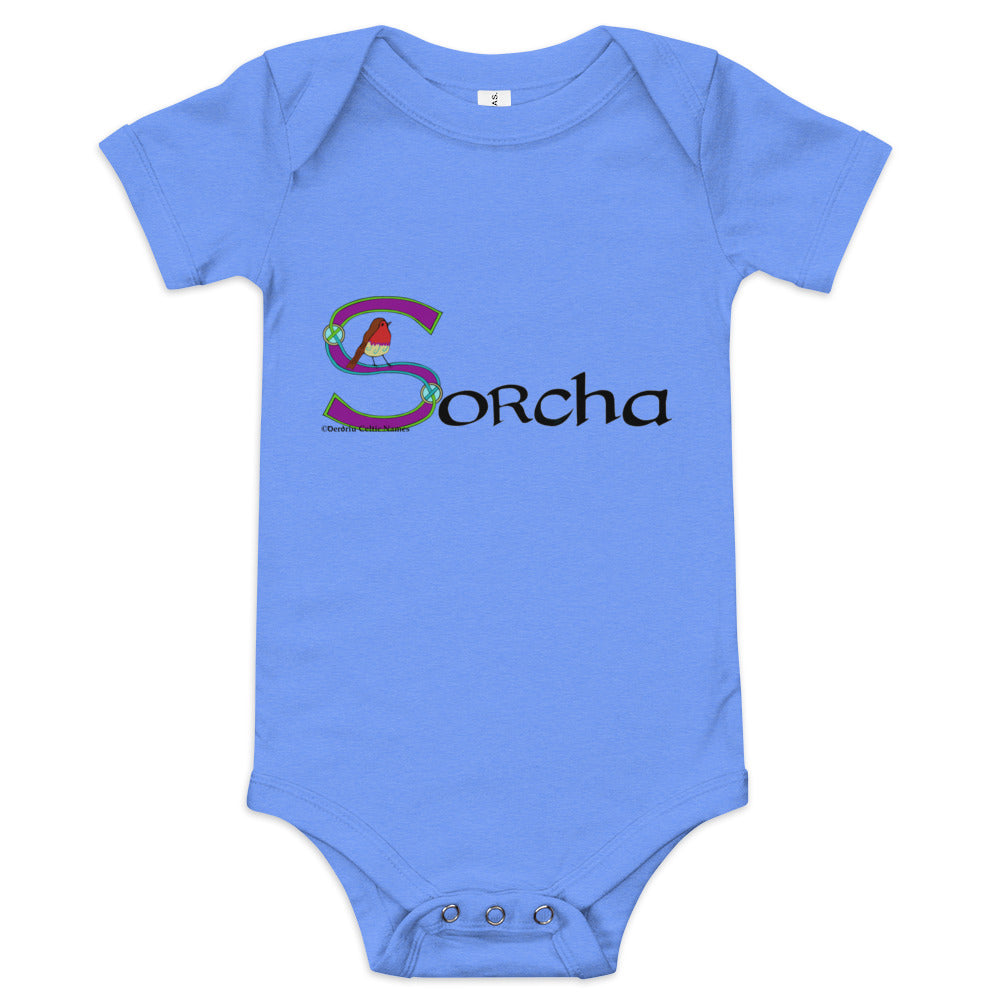 Sorcha (Claire) - Personalized baby short sleeve one piece with Irish name Sorcha