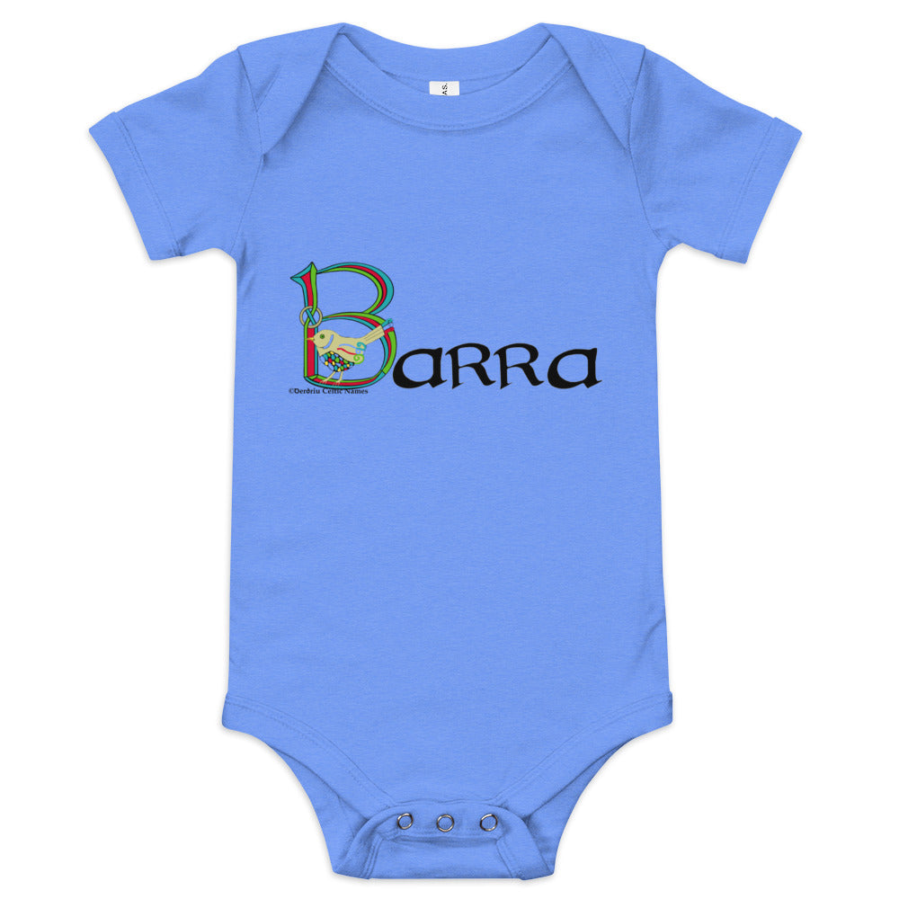 Barra (Barry) - Personalized baby short sleeve one piece with Irish name Barra