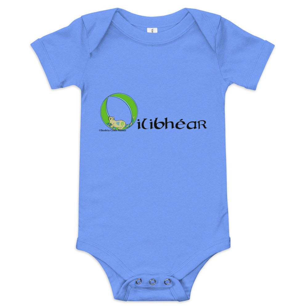 Oilibhéar (Oliver) - Personalized baby short sleeve one piece with Irish name Oilibhéar