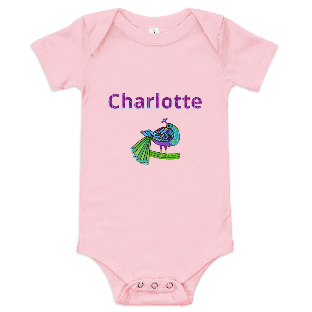 Charlotte Personalized Baby short sleeve one piece