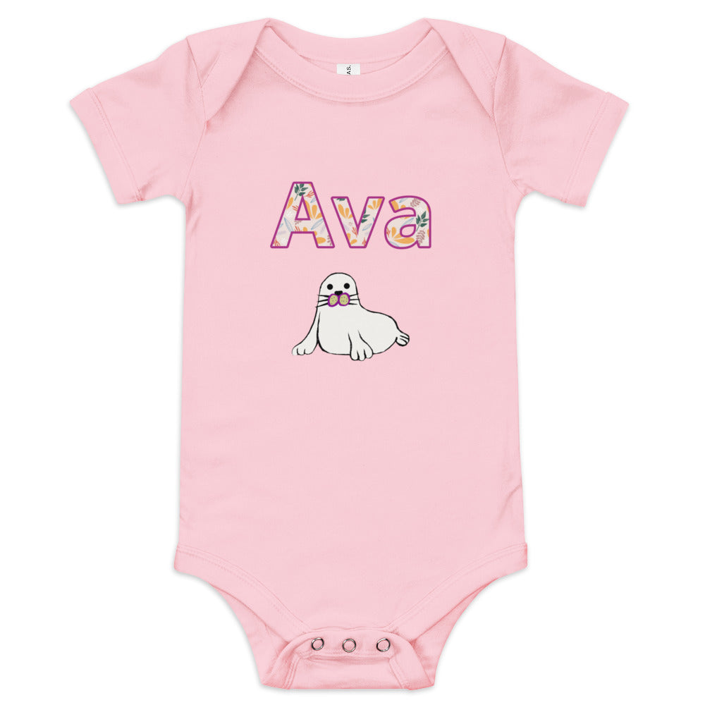 Ava Personalized Baby short sleeve one piece