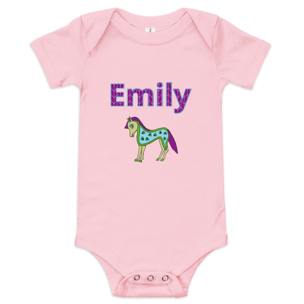 Emily Personalized Baby short sleeve one piece