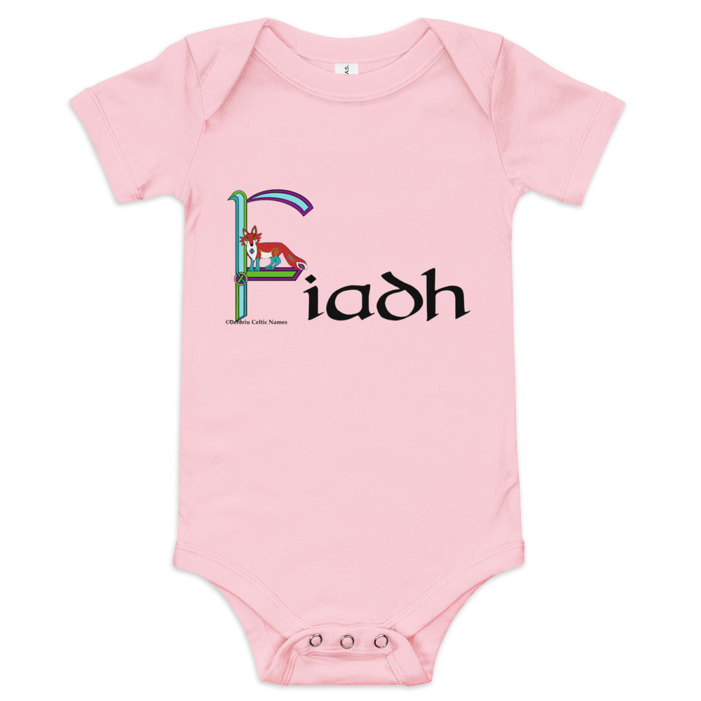 Fiadh - Personalized baby short sleeve one piece with Irish name Fiadh