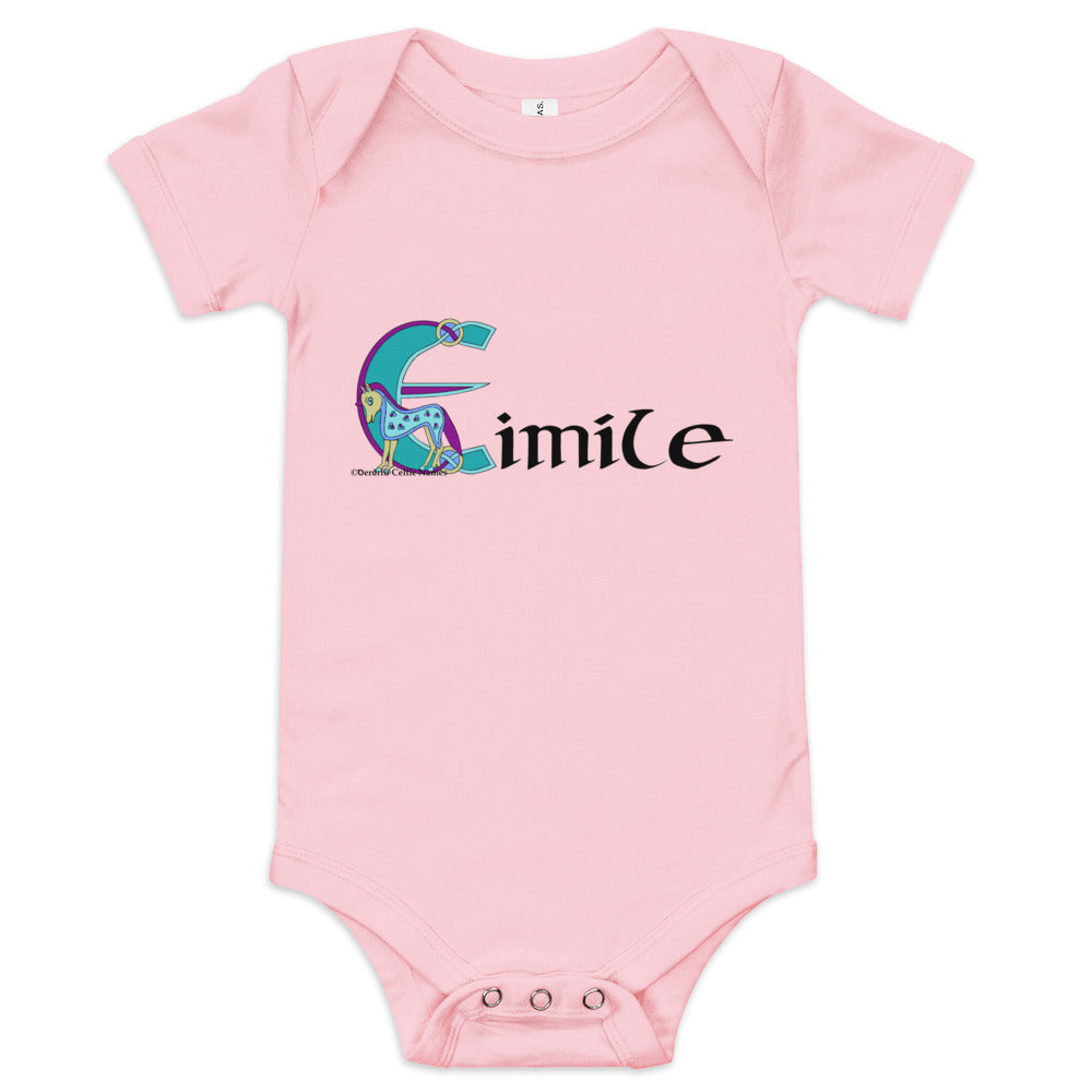 Eimíle (Emily) - Personalized baby short sleeve one piece with Irish name Eimíle