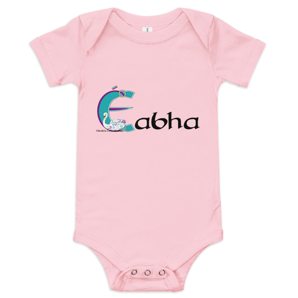 Éabha (Eva) - Personalized baby short sleeve one piece with Irish name Éabha