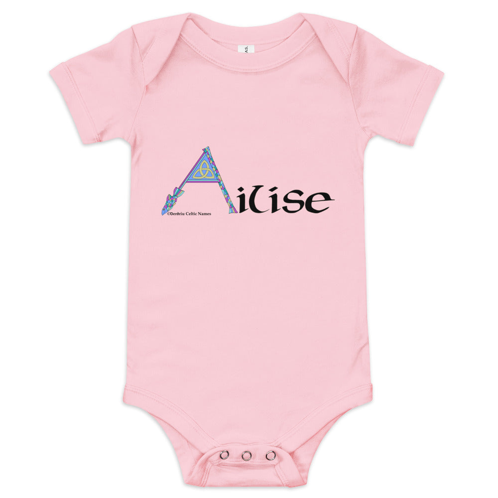 Ailíse (Alice) - Personalized baby short sleeve one piece with Irish name Ailíse
