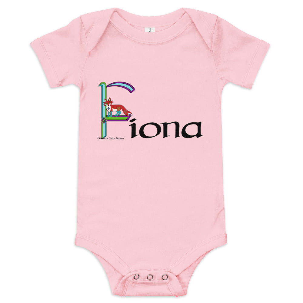 Fíona (Fiona) - Personalized baby short sleeve one piece with Irish name Fíona