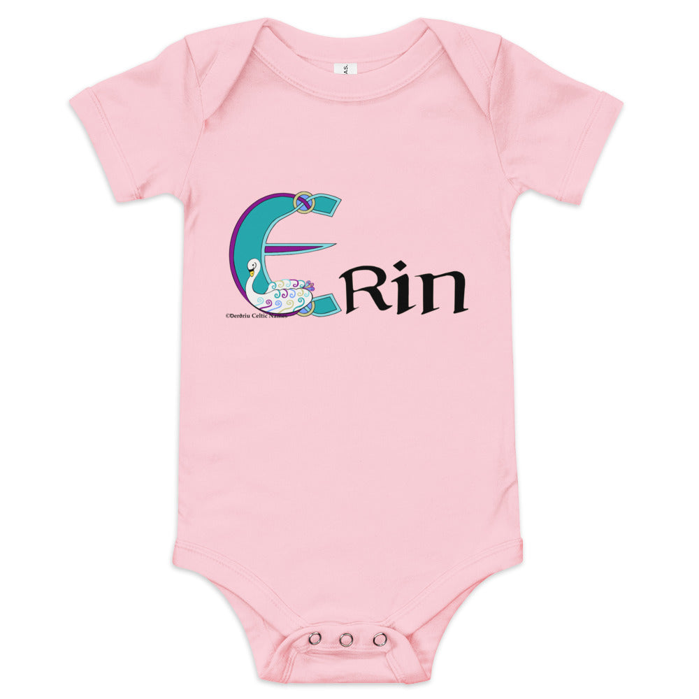 Erin - Personalized baby short sleeve one piece with Irish name Erin