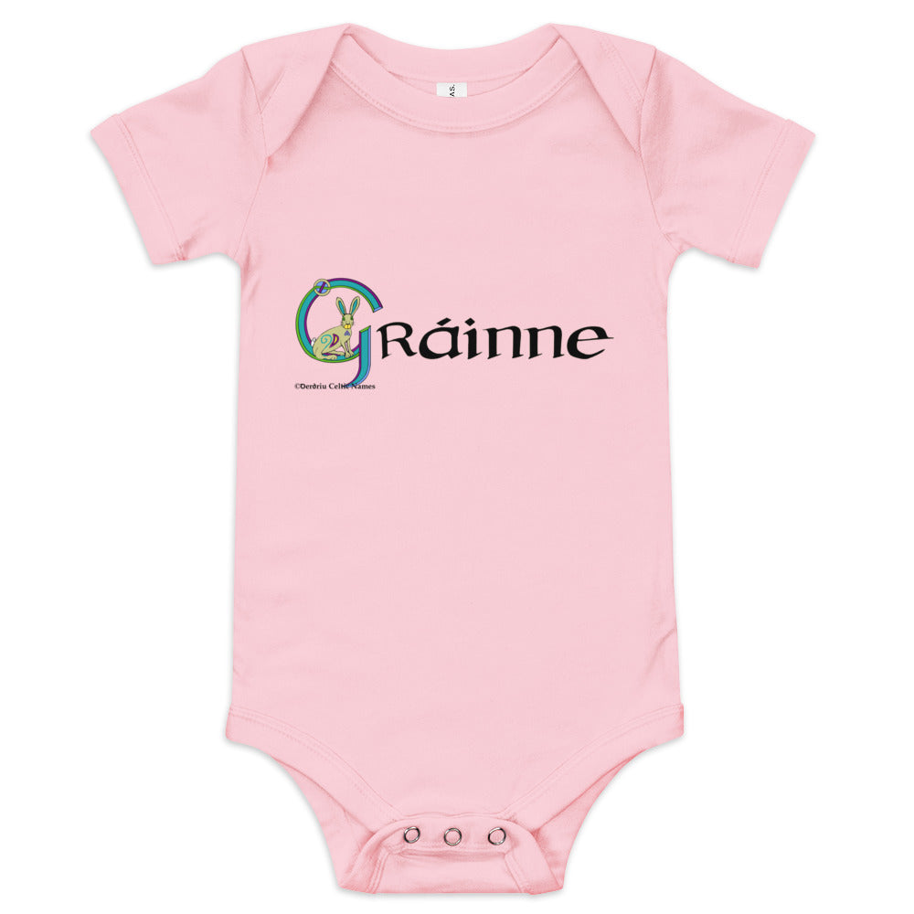 Gráinne (Grace) - Personalized baby short sleeve one piece with Irish name Gráinne