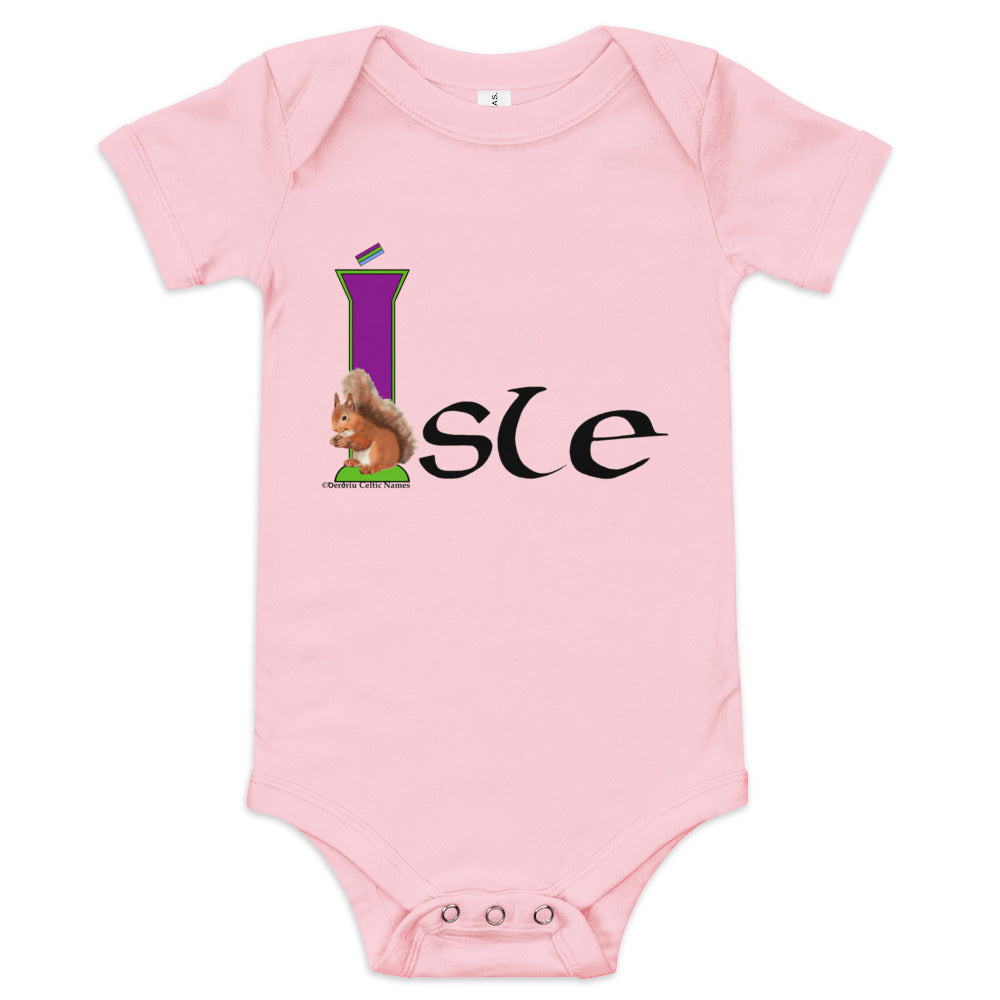 Ísle (Isla) - Personalized baby short sleeve one piece with Irish name Ísle
