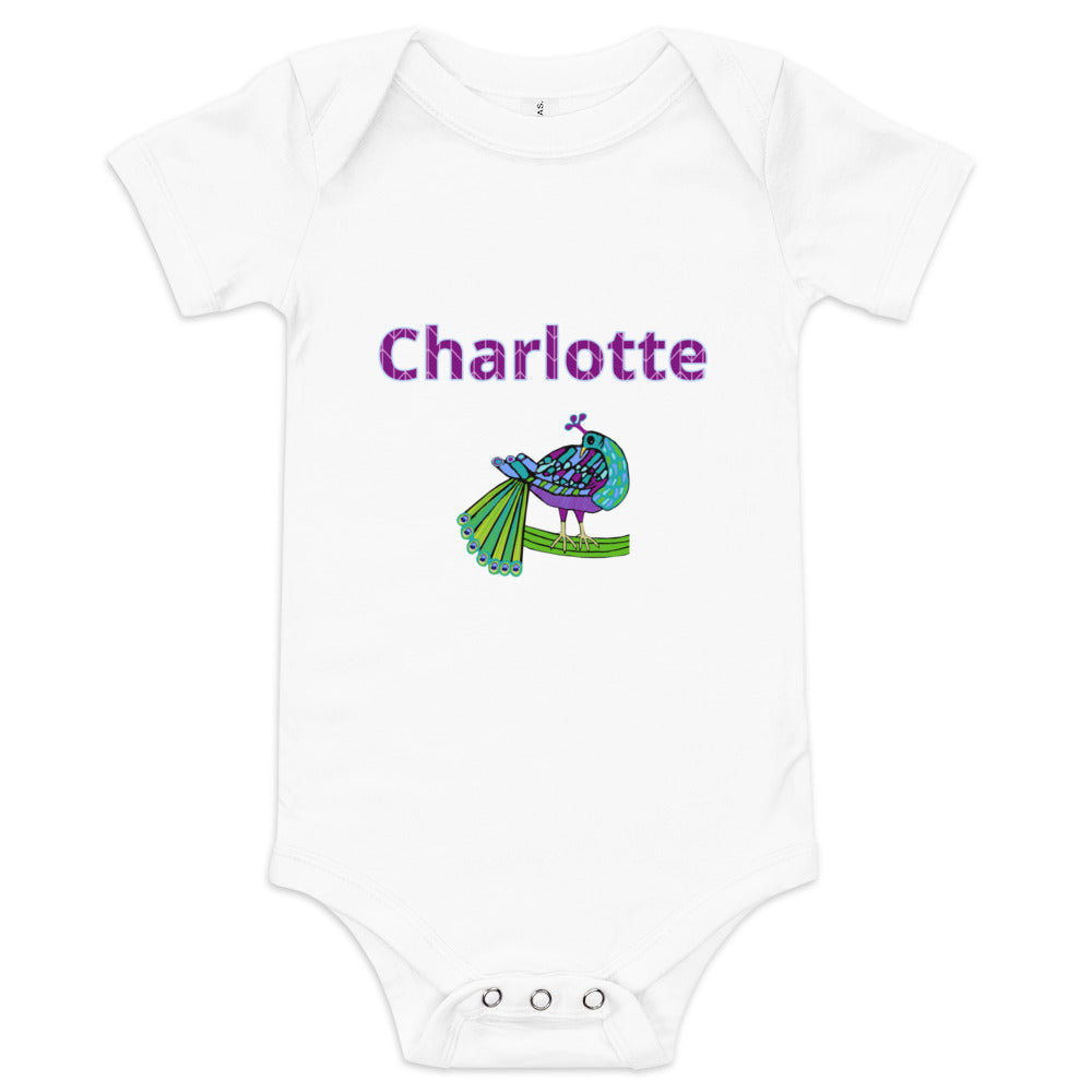 Charlotte Personalized Baby short sleeve one piece