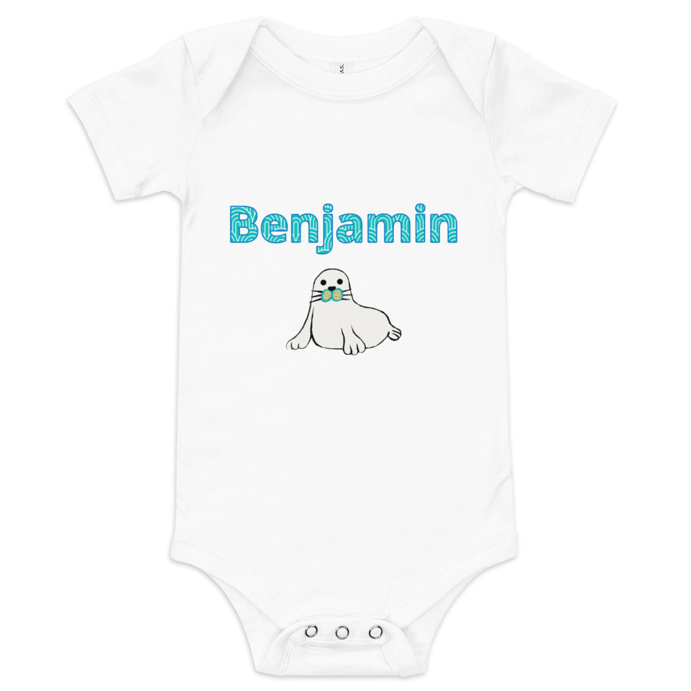 Benjamin Personalized Baby short sleeve one piece