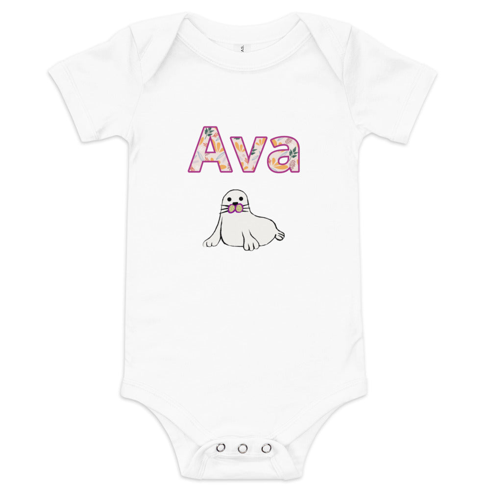 Ava Personalized Baby short sleeve one piece