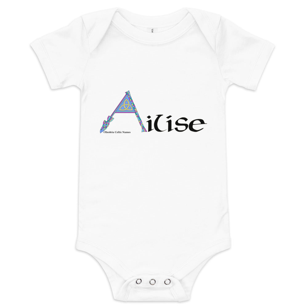 Ailíse (Alice) - Personalized baby short sleeve one piece with Irish name Ailíse