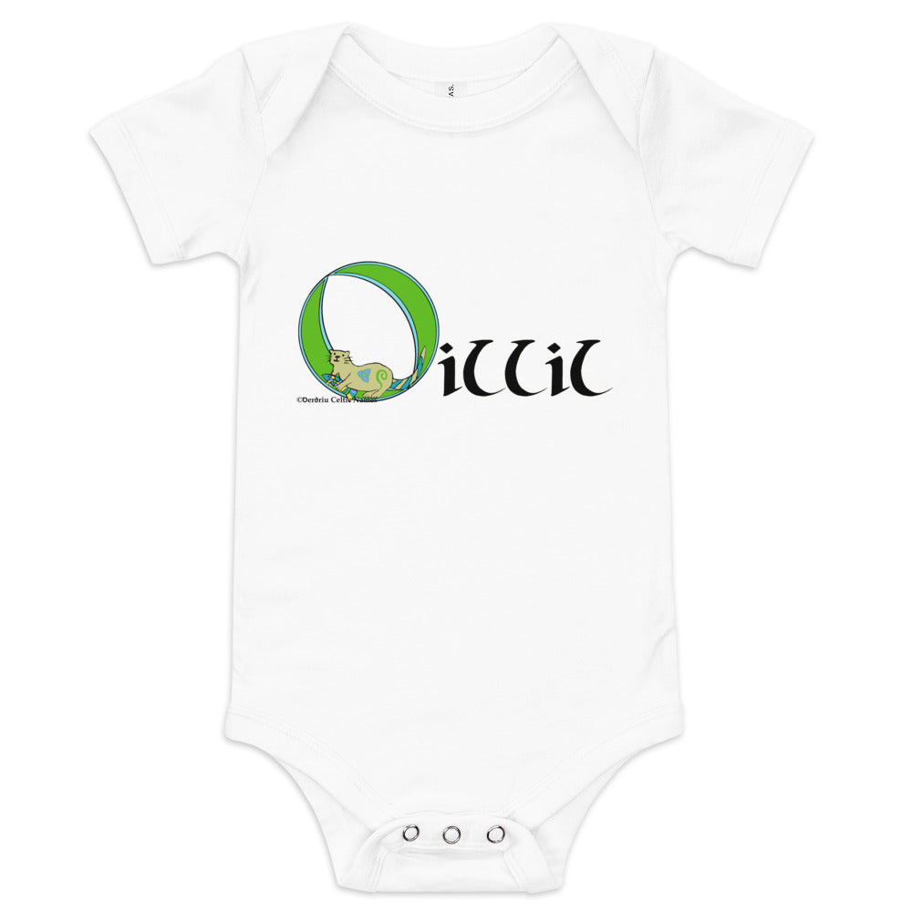 Oillil (Elijah) - Personalized baby short sleeve one piece with Irish name Oillil
