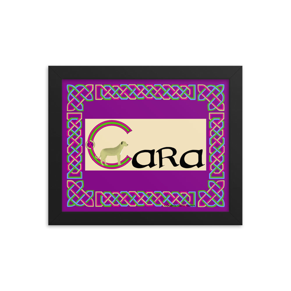 Cara (Kara) - Personalized framed poster with Irish name Cara