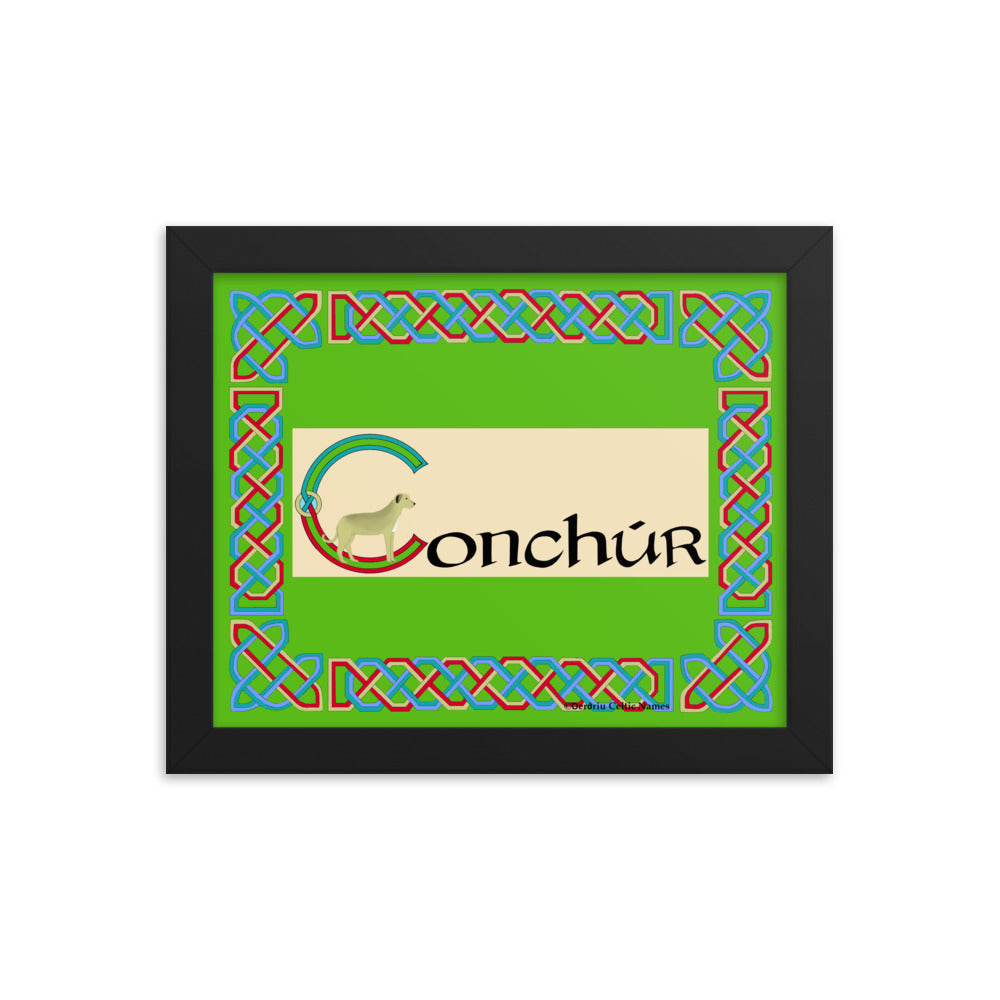 Conchúr (Conor) - Personalized framed poster with Irish name Conchúr