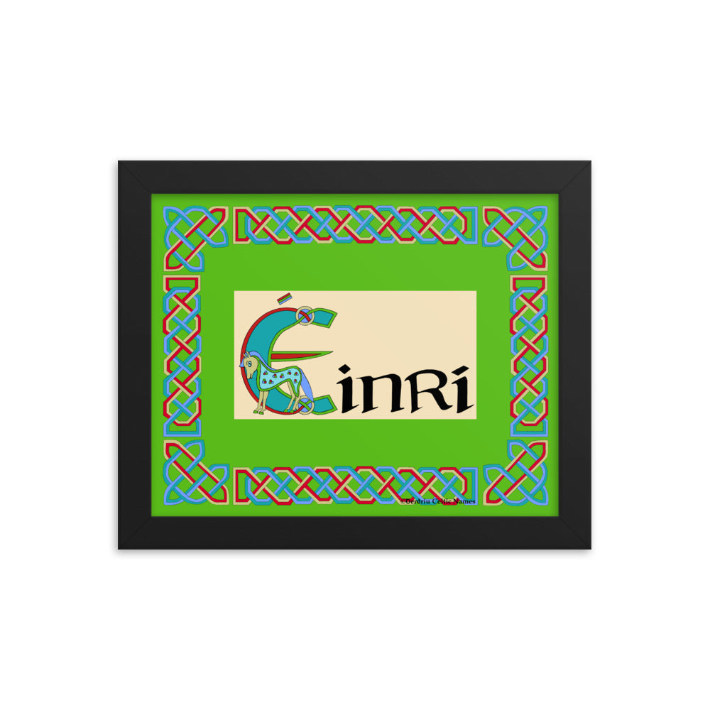 Éinrí (Henry) - Personalized framed poster with Irish name Éinrí