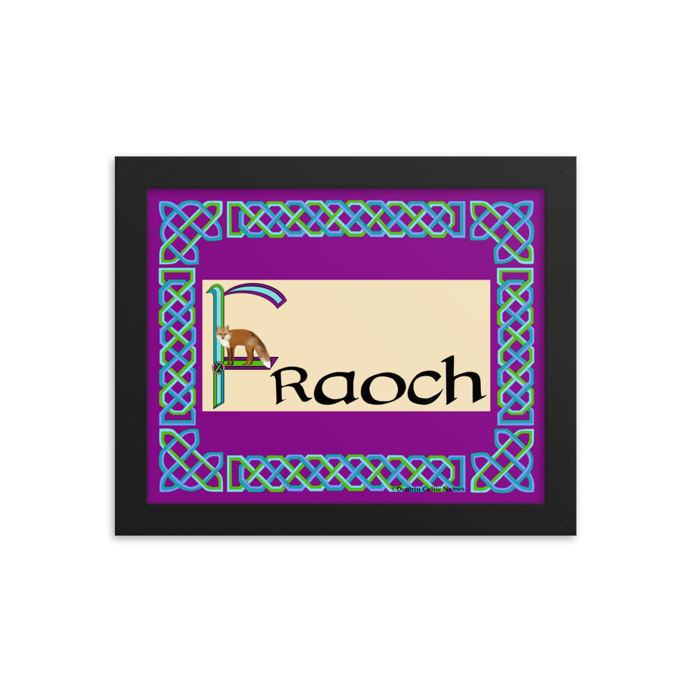 Fraoch (Heather) - Personalized framed poster with Irish name Fraoch