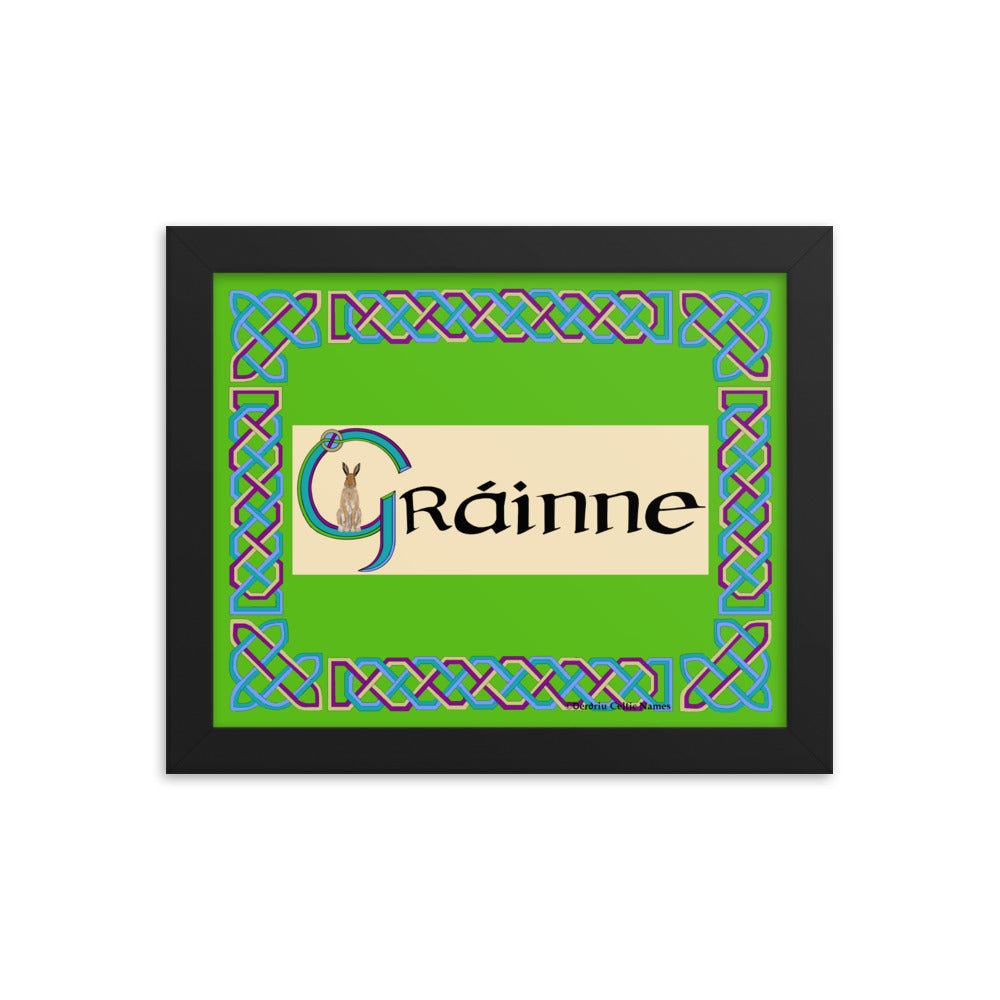 Gráinne (Grace) - Personalized framed poster with Irish name Gráinne