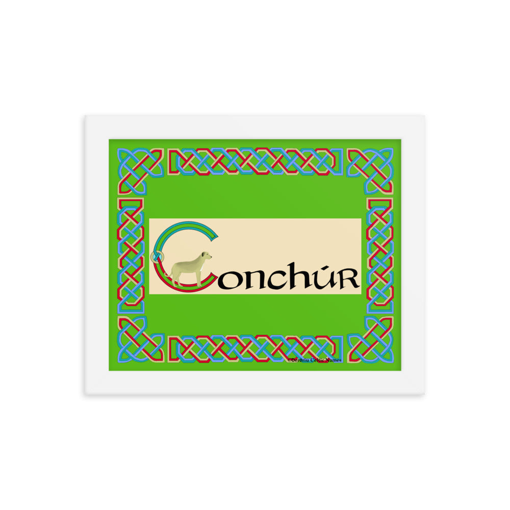 Conchúr (Conor) - Personalized framed poster with Irish name Conchúr