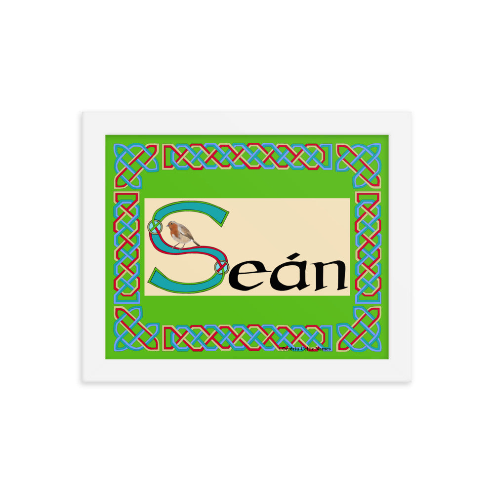 Seán (Jack) - Personalized framed poster with Irish name Seán