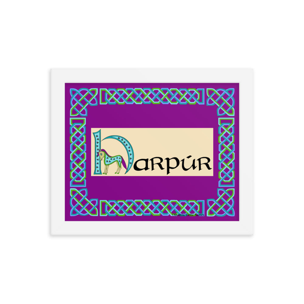 Harpúr (Harper) - Personalized framed poster with Irish name Harpúr