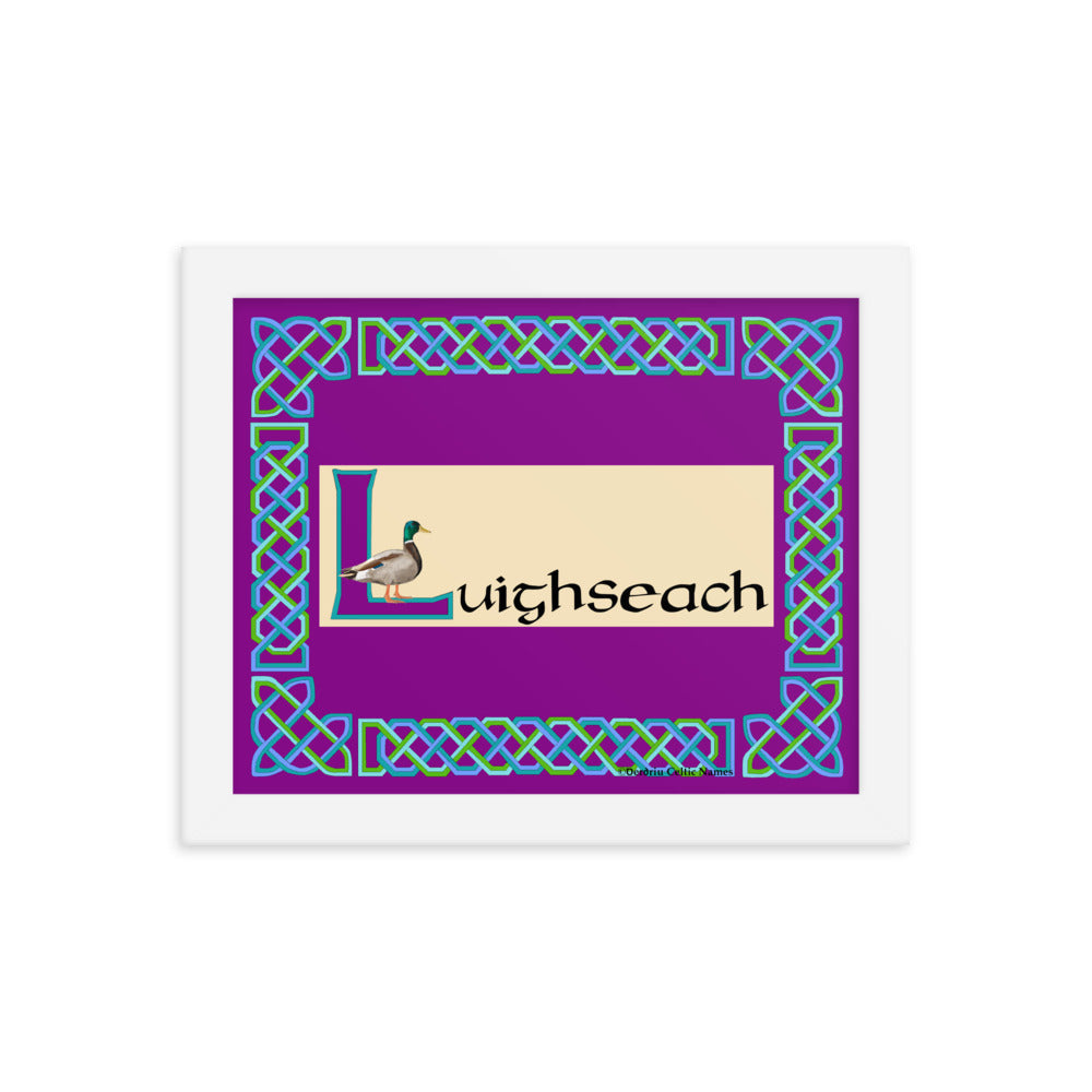 Luighseach (Lucy) - Personalized framed poster with Irish name Luighseach