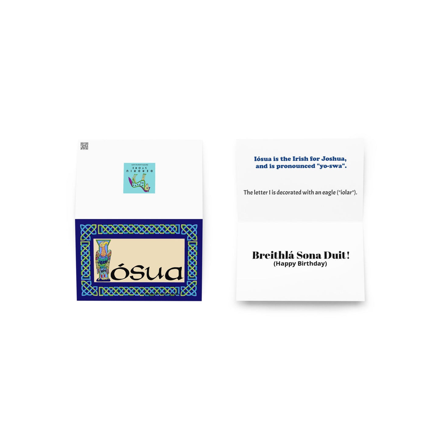 Iósua (Joshua) Personalized Irish Language Birthday Card
