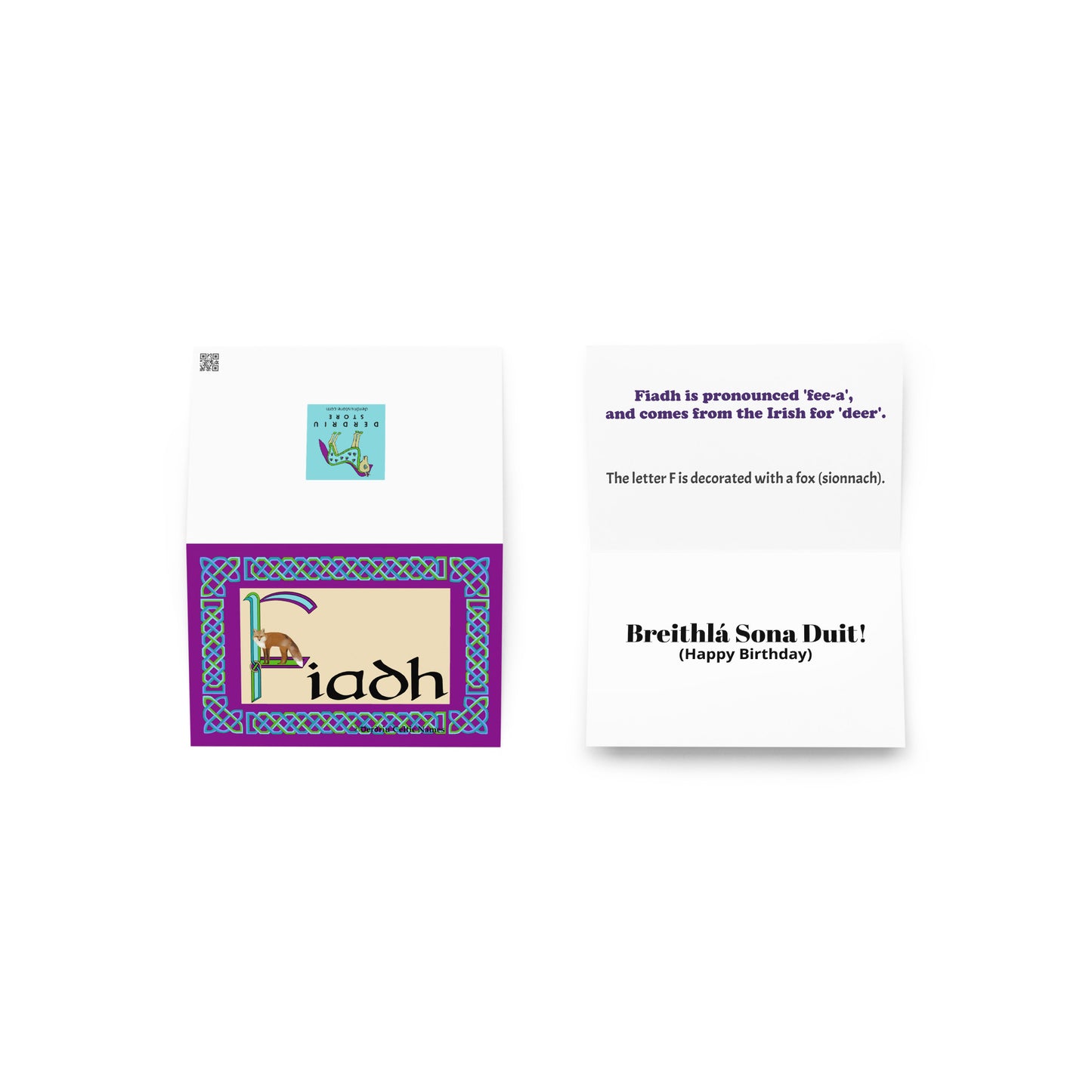 Fiadh Personalized Irish Language Birthday Card