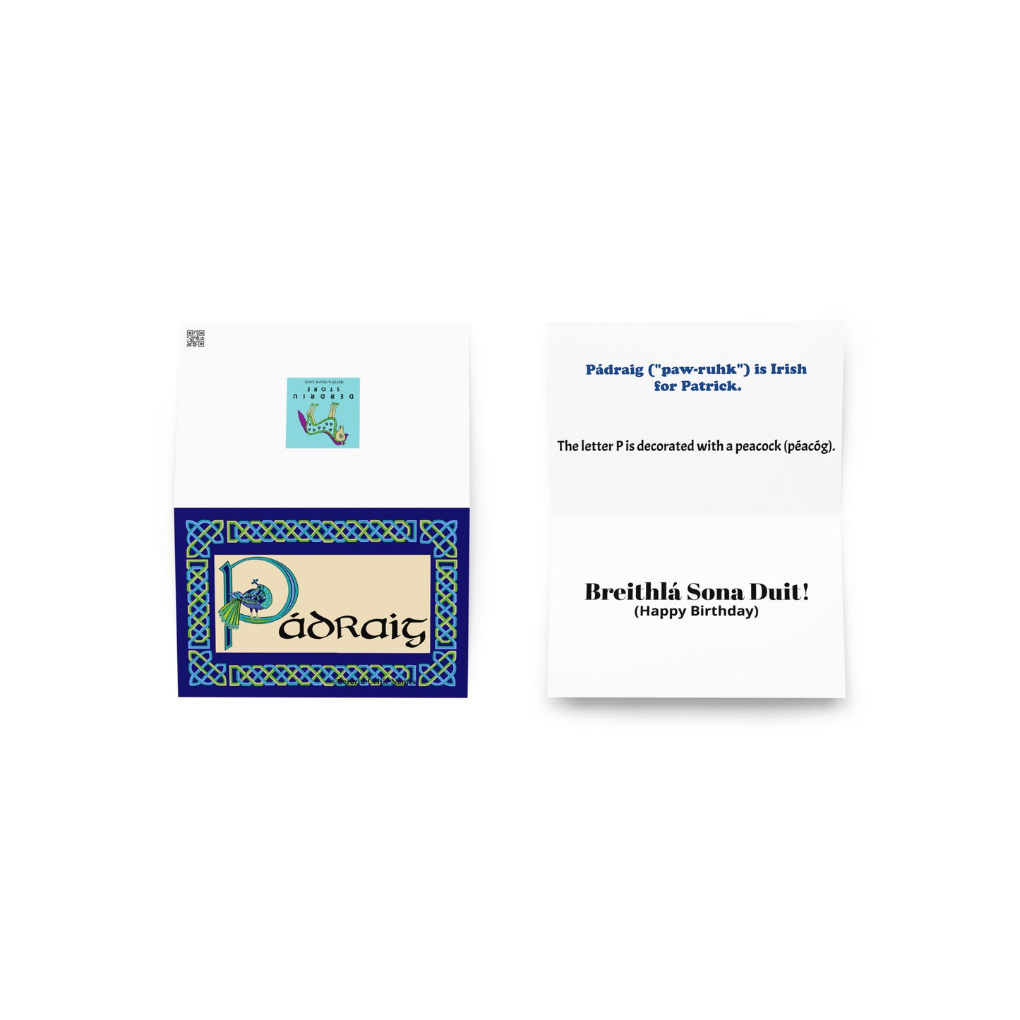 Pádraig (Patrick) Personalized Irish Language Birthday Card