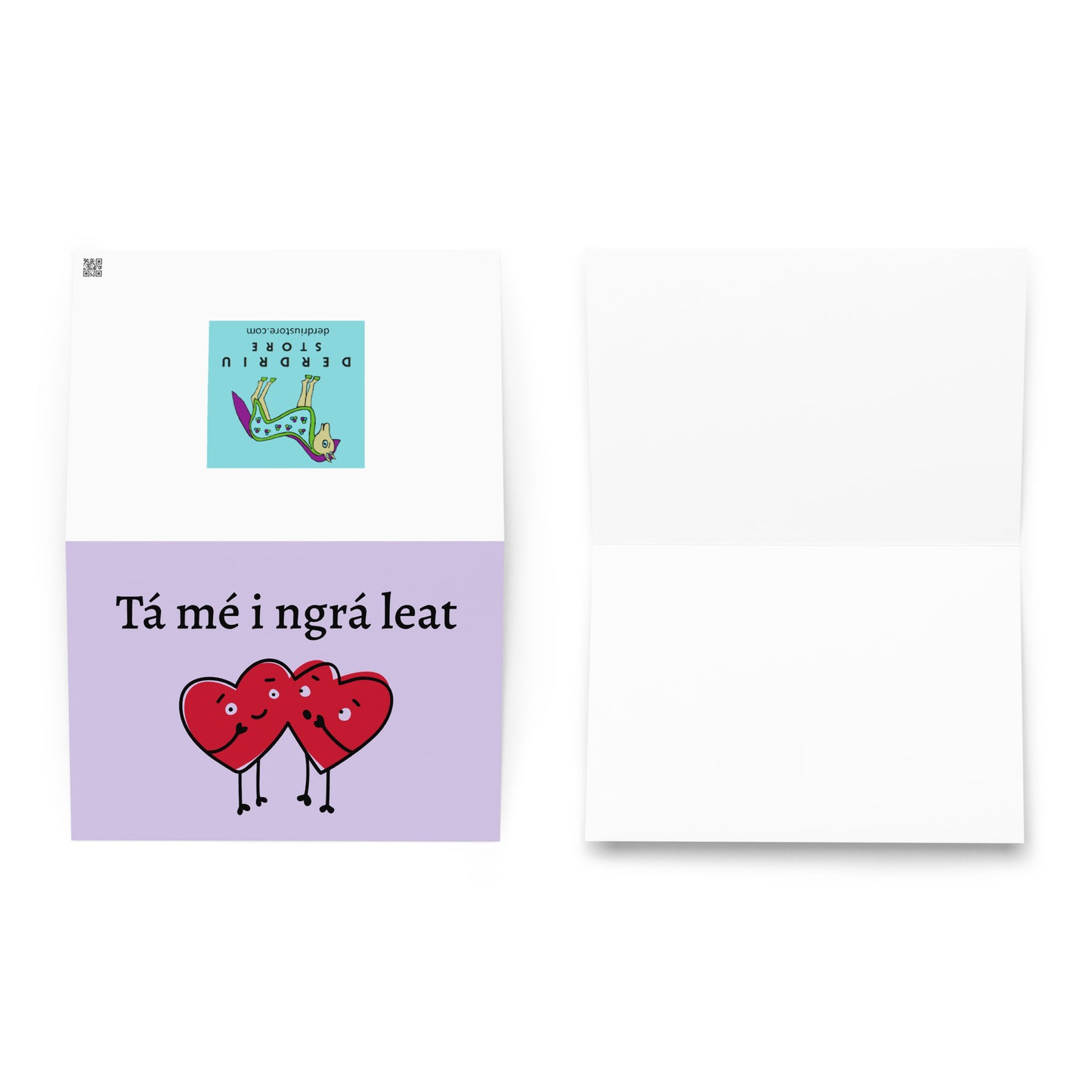 Tá mé i ngrá leat (I love you) Irish language Valentine's day card